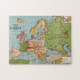 Puzzle Europe vintage Carte standard de Bacon du XXe sièc