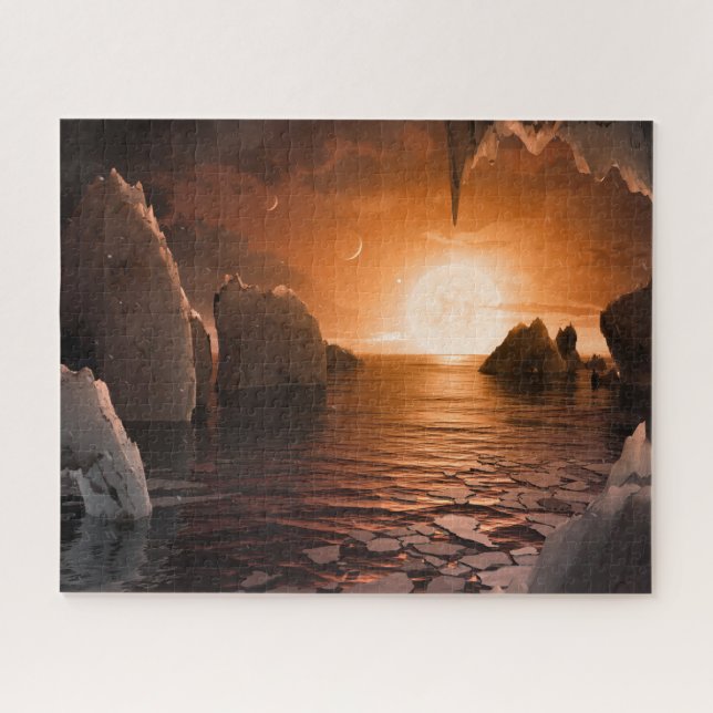 Puzzle Exoplanet Trappist-1f De Son Côté Nocturne Icy. (Horizontal)