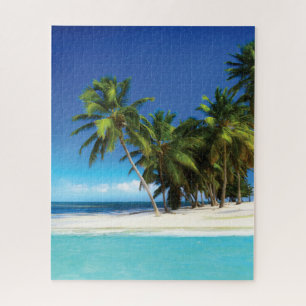 Puzzle Exotic beach throw pillow