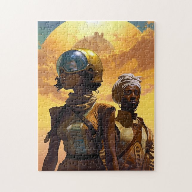 Puzzle Explorateurs de planètes science-fiction Afrofutur (Vertical)