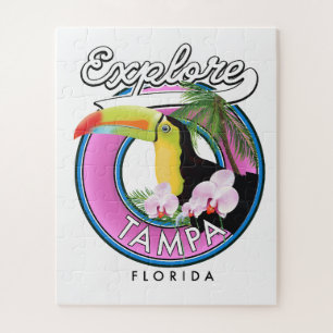 Puzzle Explorer le logo rétro de Tampa Floride