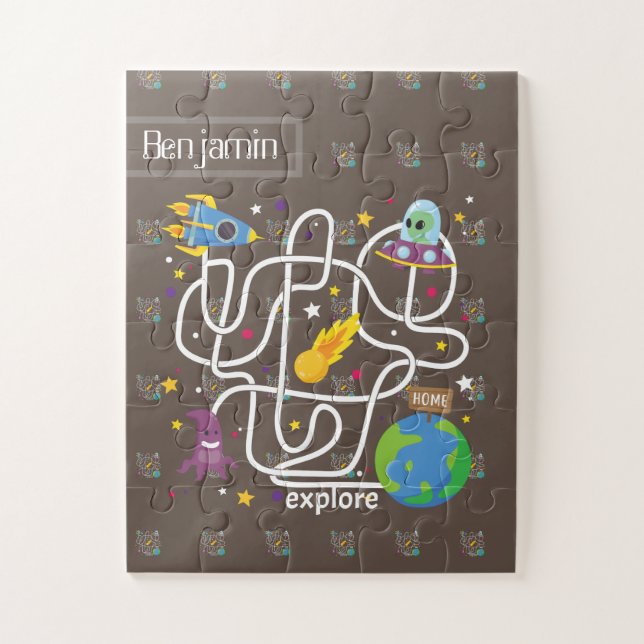 Puzzle Explorer Le Monde Personnaliser Le Nom (Vertical)