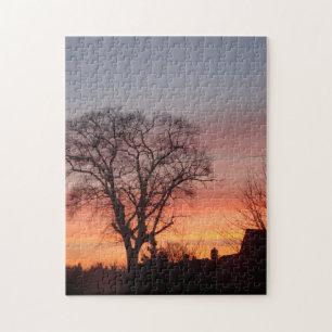 Puzzle extraordinaire coucher de soleil rouge ciel noir s