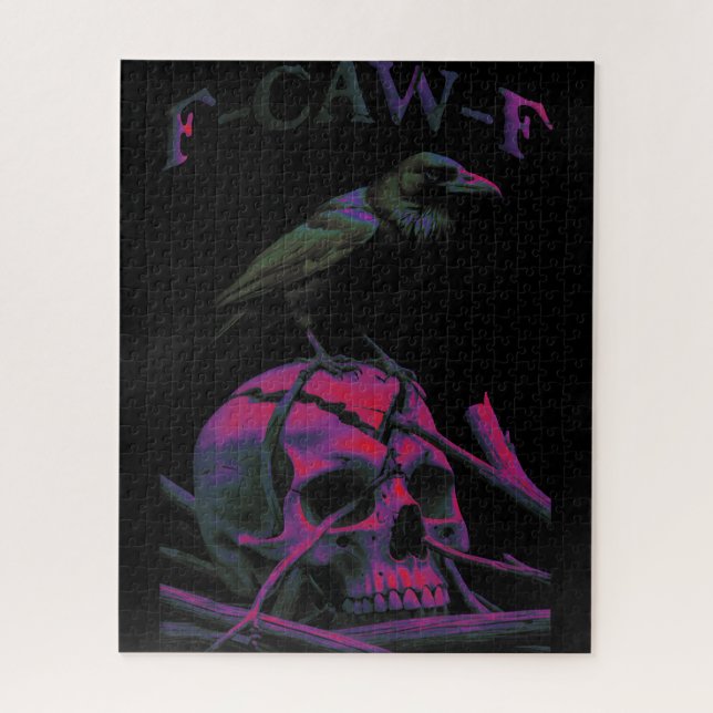 Puzzle F-Caw-F Funny Black Crow Bird (Vertical)