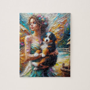 Puzzle Fairy and her Bernese Mountain Dog Puppy