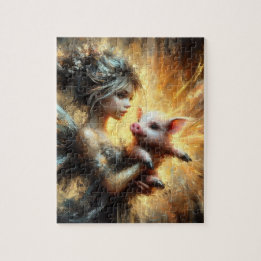 Puzzle Fairy and her Piglet