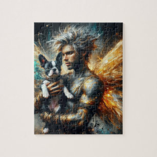 Puzzle Fairy and his Boston Terrier Puppy