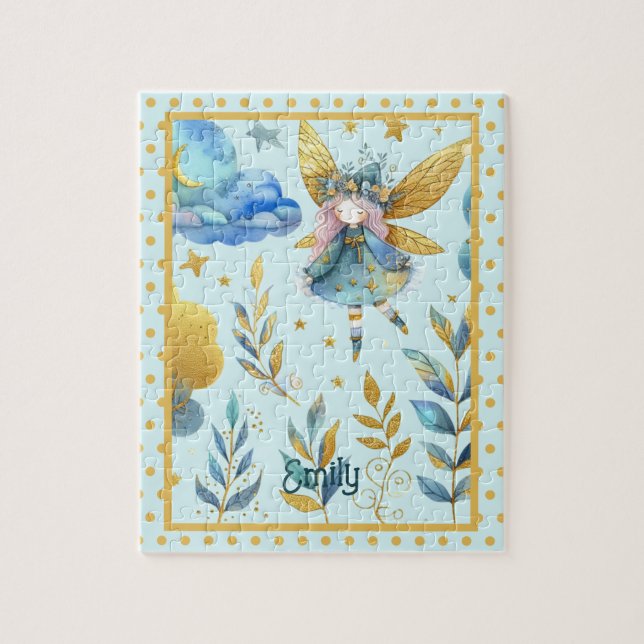 Puzzle Fairy Birthday Turquoise Gold Rose Princess Fairyt (Vertical)