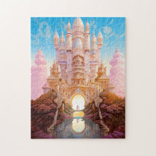 Puzzle Fairy Tale Castle Rose White Gold Imaginaire Art