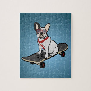 Puzzle faisant de la planche à roulettes de chien