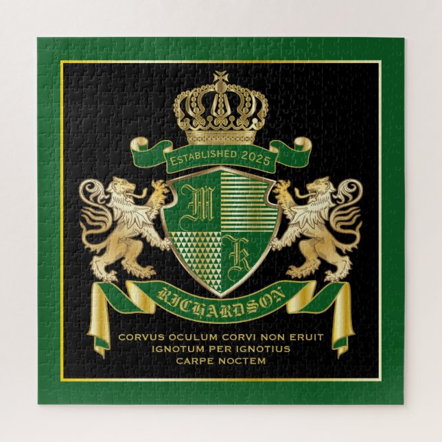 Puzzle Faites votre propre blouse d'armoiries Green Gold  (Vertical)