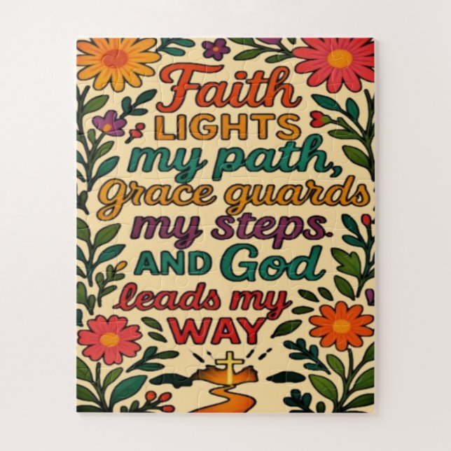Puzzle Faith Lights My Path Christian Art - Inspirational (Vertical)