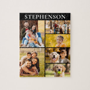Puzzle Famille 6 Photo Collage Nom simple