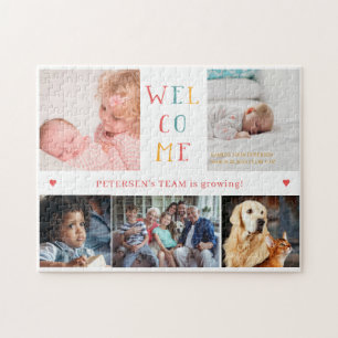 Puzzle Famille de collage photo personnalisée BIENVENUE n