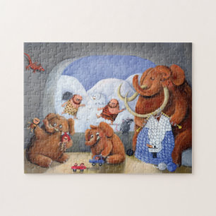 Puzzle Famille de mammouth laineux dans la période