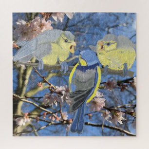 Puzzle Famille de poulet bleu au milieu de la fleur d'ama