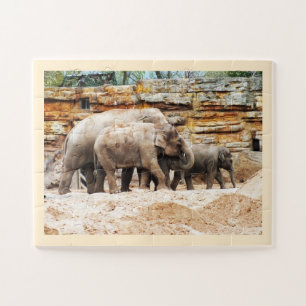 Puzzle Famille d'éléphants