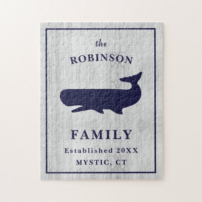 Puzzle Famille Nom nautique Rustique (Vertical)