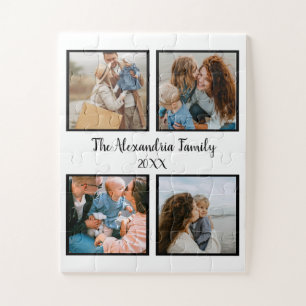 Puzzle Famille personnalisée 4 photo collage modèle