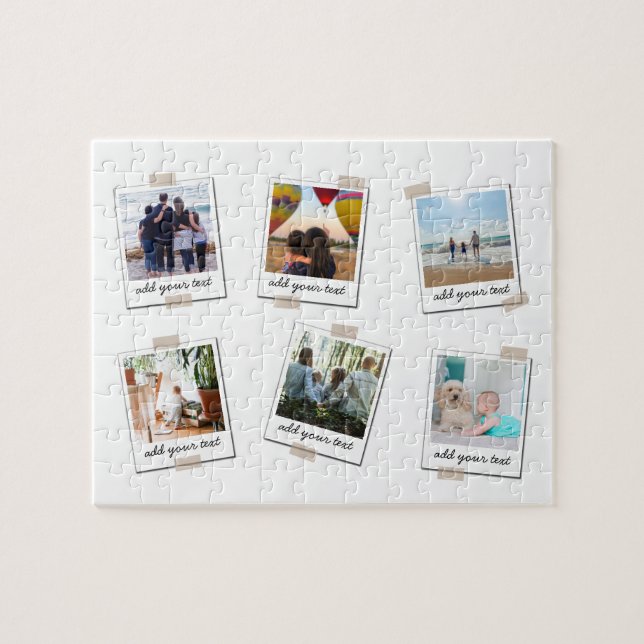 Puzzle Famille personnalisée 6 Photo Collage personnalisé (Horizontal)