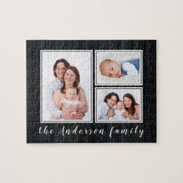 Puzzle Famille Photo Collage Nom personnalisé Moderne