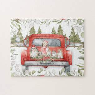 Puzzle Famille Shelter en Camion Rouge Noël