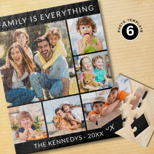 Puzzle Famille Tout Nom Personnalisé 6 Collage Photo