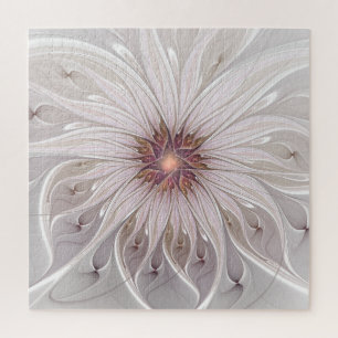Puzzle Fantaisie Florale, Fleur Pastel Moderne Abstraite