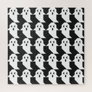 Puzzle fantômes d'Halloween : motif géométrique transpare