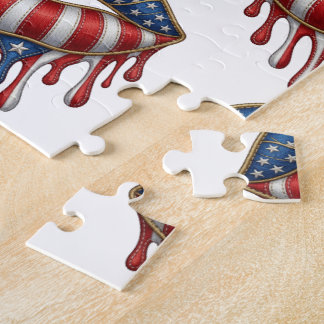 Puzzle Faux Broderie Or Patriote Lèvres