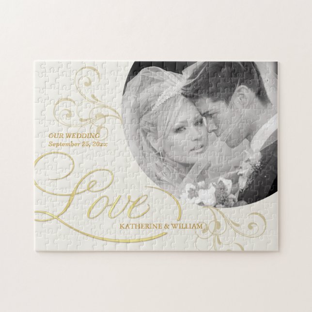 Puzzle Faveurs de mariage - casse-tête faite sur commande (Horizontal)