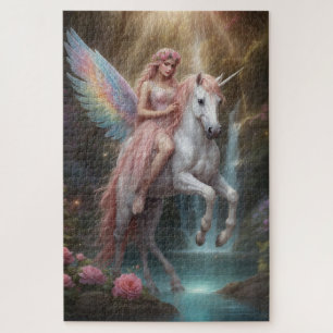 Puzzle Fée chevauchant une licorne