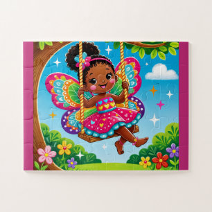 PUZZLE "FÉE HEUREUSE SUR UN BALANÇOIR"