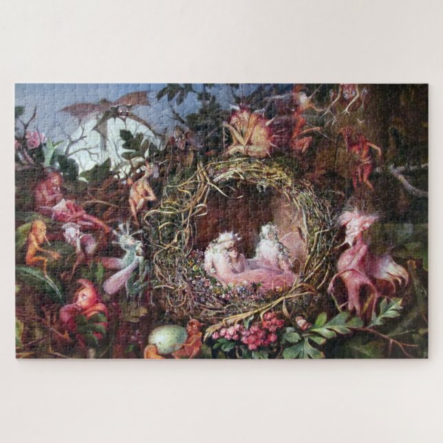Puzzle Fées dans un nid d'oiseaux, John Anster Fitzgerald (Horizontal)