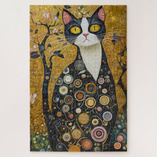 Puzzle Feline céleste en or