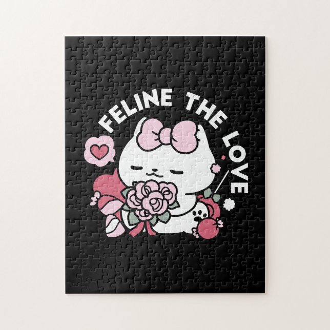 Puzzle Feline the Love - Design de chat de la belle Valen (Vertical)