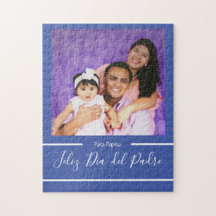 Puzzle Feliz Día del Padre Fête des pères bleue espagnol