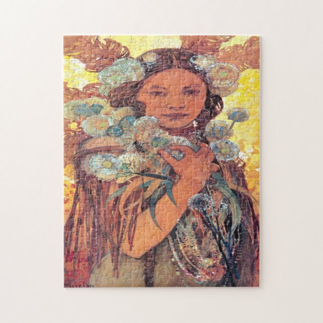 Puzzle Femme amérindienne - Alphonse Mucha (Vertical)