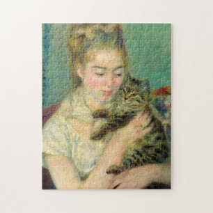 Puzzle Femme au chat, 1875 par Pierre-Auguste Renoir