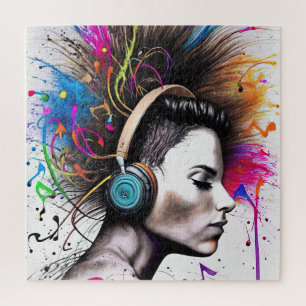 Puzzle Femme avec casque