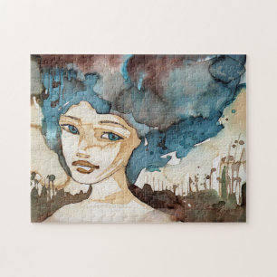 Puzzle Femme bleue