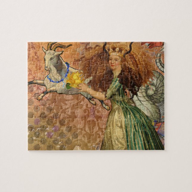 Puzzle Femme Capricorne Chèvre Fantaisie Amusant (Horizontal)