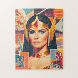 Puzzle Femme de guerrière de science-fiction Retrowave