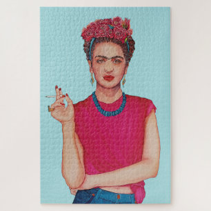 Puzzle Femme en bleu Jeans Peinture à l'huile