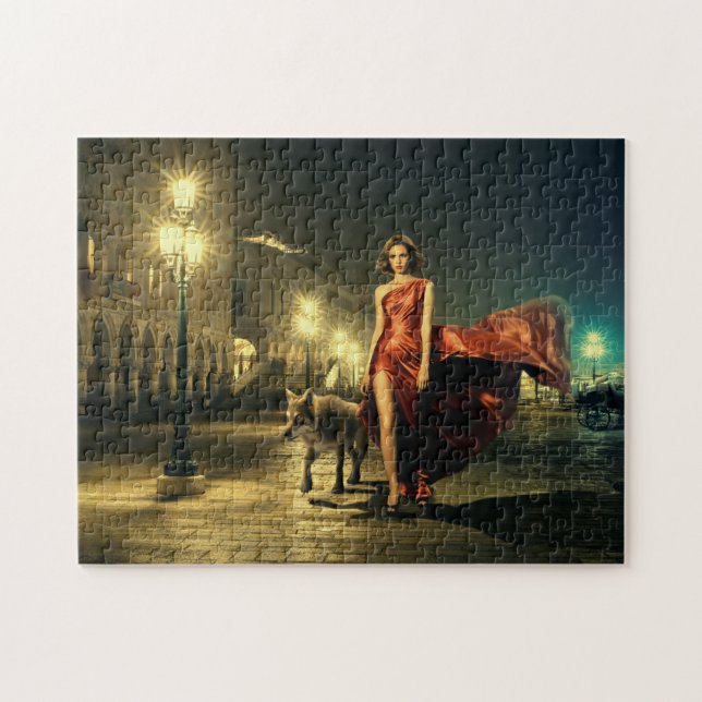 Puzzle Femme et loup (Horizontal)