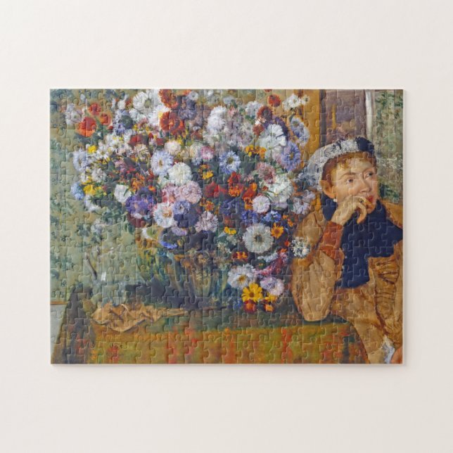 Puzzle Femme et vase de fleurs, Edgar Degas (Horizontal)