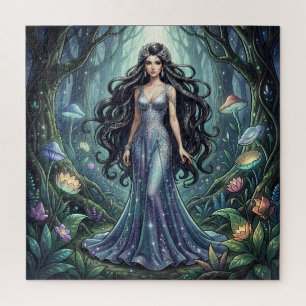 Puzzle Femme majestueuse avec une robe argentée