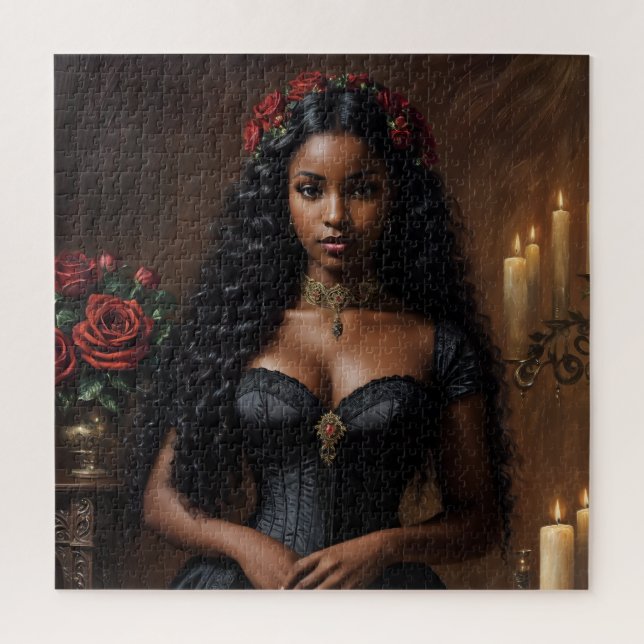 Puzzle Femme noire victorienne Goth (Vertical)