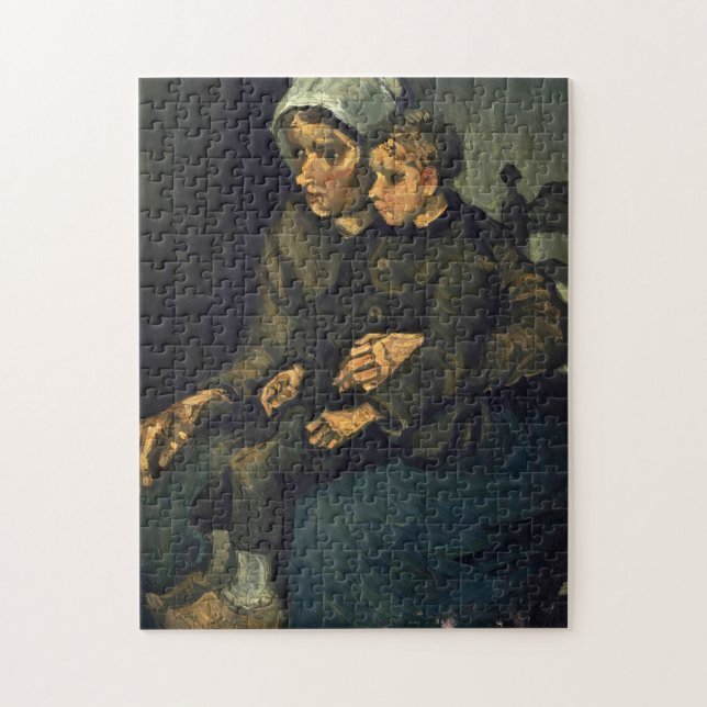Puzzle Femme paysanne avec enfant sur son genou, 1885 par (Vertical)