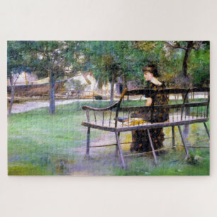 Puzzle Femme sur un banc (par Edwin Austin Abbey)
